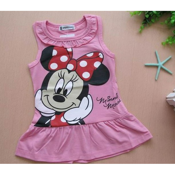 Newborn Baby Girls Minnie Mouse Dress Kids Cartoon Summer Vest Skirt Party Dress 
